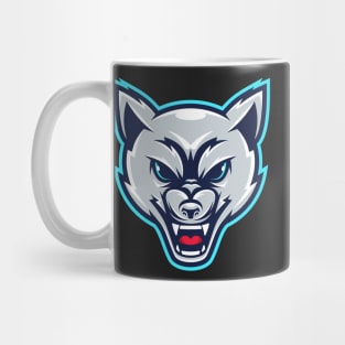 Angry wolf head illustration character Mug